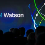 Logo for IBM Watson to which is referenced in the article as being trained on SMB business review data